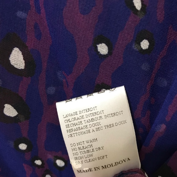 Carven Purple Animal Print Semi Sheer Butt… - Picture 6 of 7